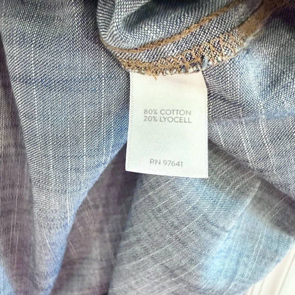 J. Jill Denim Chambray Dress Rolled Sleeve Size M - Picture 11 of 11